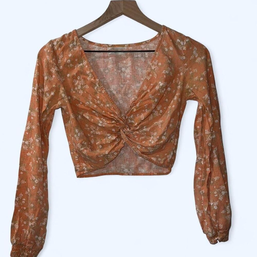 Urban-outfitters Women's Orange and Pink Crop-top